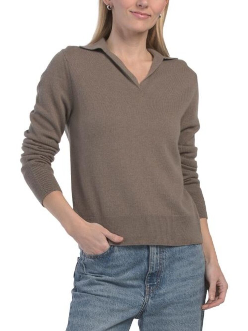 VINCE Wool Blend Long Sleeve Polo